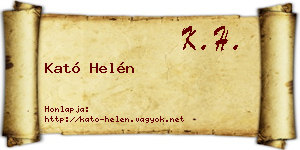 Kató Helén névjegykártya